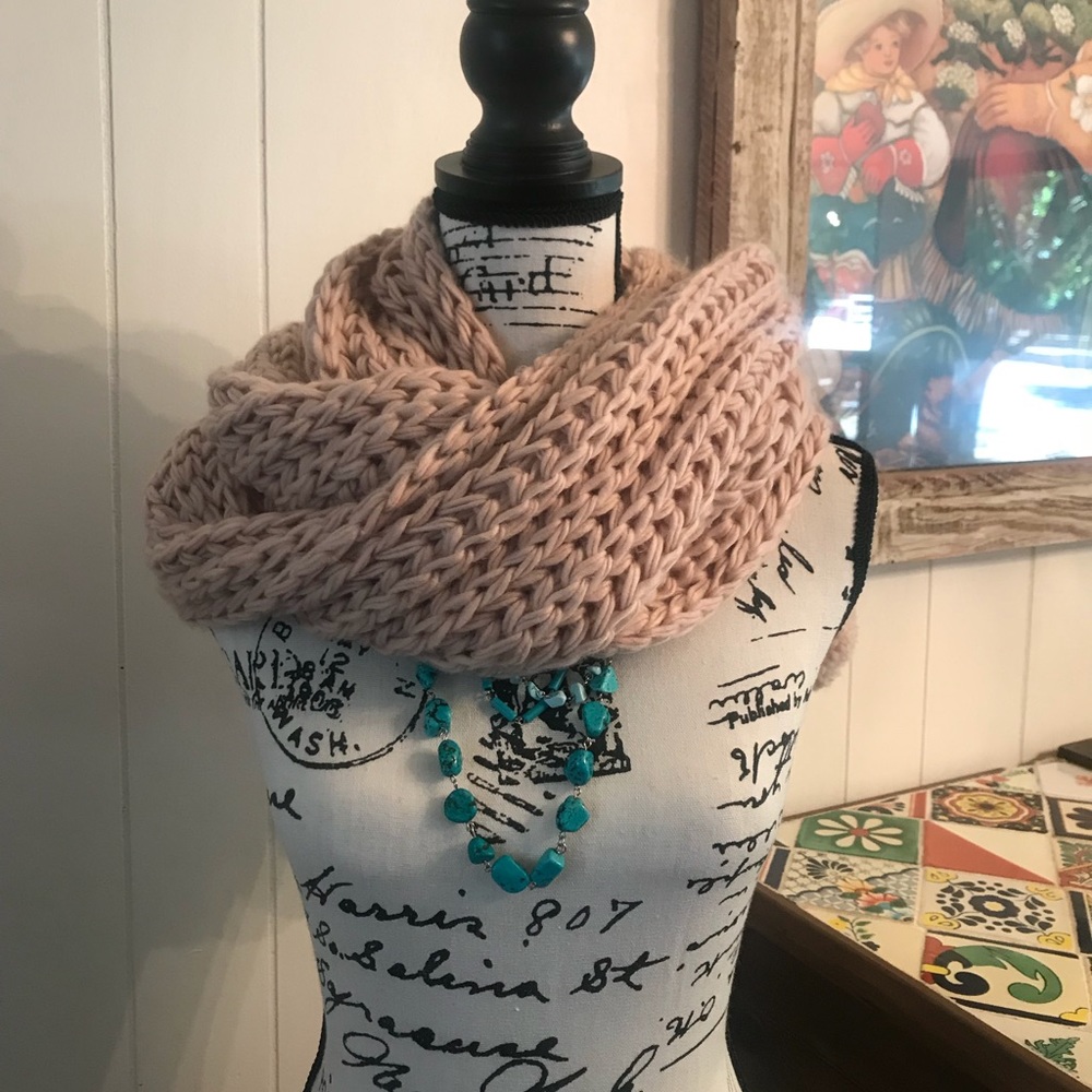 Blush Pom scarf